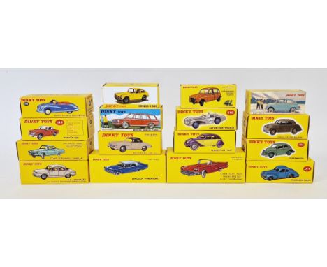Sixteen Modern Dinky Toys by Mattel&nbsp;to include 555 Cabriolet Ford "Thunderbird", 532 Lincoln "premiere", 184 Volvo 122S,