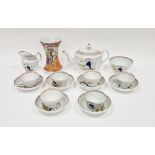 English porcelain part tea-service, circa 1790, Keeling or possibly New Hall, puce/blue XX marks,