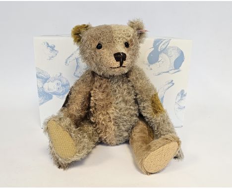 Steiff Reinhard The Schulte Patchwork Teddy Bear, grey/brown bear 40cm, Limited edition No. 875 of 1,901 pieces in original b