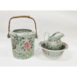 Copeland pottery part wash-set, late 19th century, printed green Late Spode marks, impressed