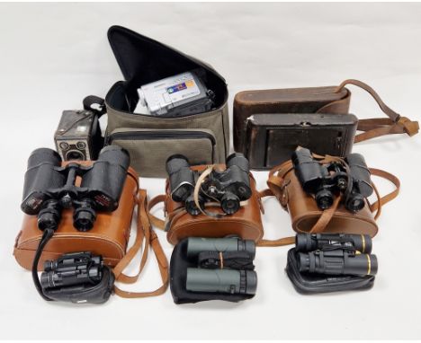 Collection of cameras, equipment and accessories including Pentax MZ-60, Chinon pocket zoom, Canon Z115, Samsung VP-D55 Digit