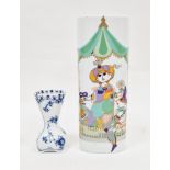 Rosenthal 'Commedia dell'Arte' oval section vase, 21cm high and Royal Copenhagen blue and white lace