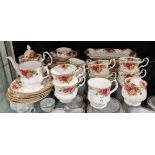 Royal Albert 'Old Country Roses' pattern dinner service, mainly for six, to include teacups and
