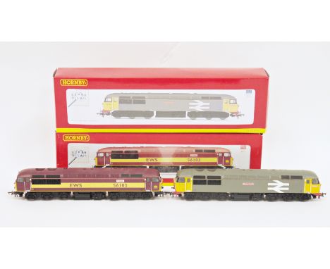 Two Hornby model railways OO gauge locomotives, R2750X EWS Co-Co diesel electric Class 56 ' Stora ' decoder fitted and R2962 