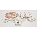 Group of Royal Crown Derby 'Derby Posies' pattern dressing table set, including a pair of twin
