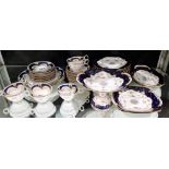 Late 19th/early 20th century Coalport china dessert service with 11 plates, two oval serving dishes,