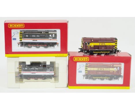 Two Hornby model railways OO gauge locomotives, R2871 EWS Class 08 diesel electric shunter 08676 and R3048 BR Intercity 0-6-0