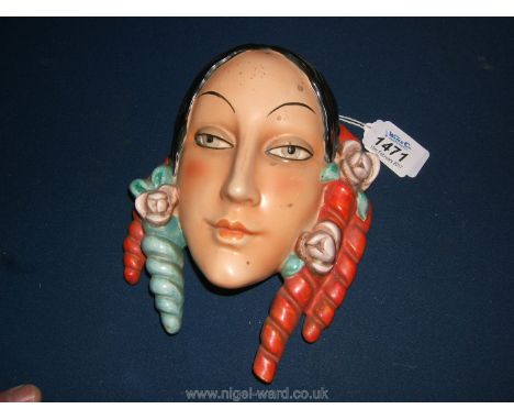 A colourful Goebel Face Wall Plaque, 7 1/2'' x 5 1/4"