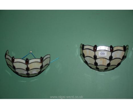 Two Tiffany style Wall Lights plus Lamp