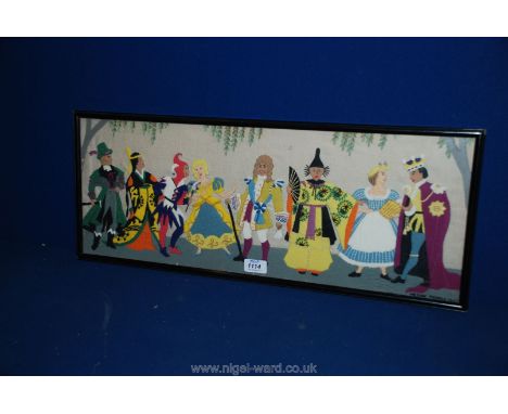 A felt work Panel of Gilbert and Sullivan characters
