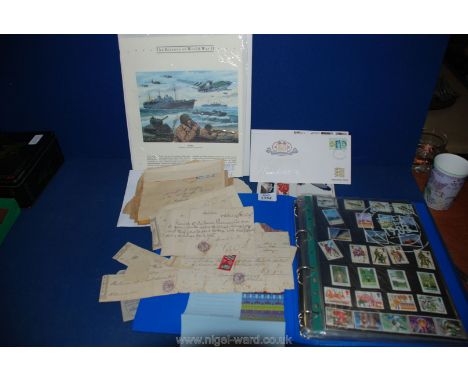 A blue folder of un-circulated Stamps and first day Covers including British Aviation - first flights, and a D-Day first day 