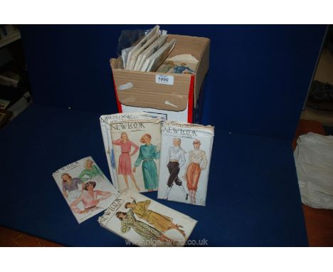 A box of Vintage Sewing patterns mostly New Look Maudella