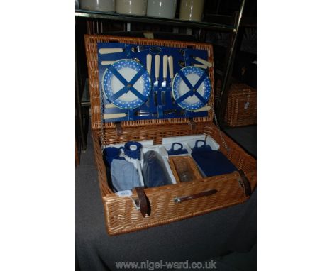 A four place setting Picnic Hamper