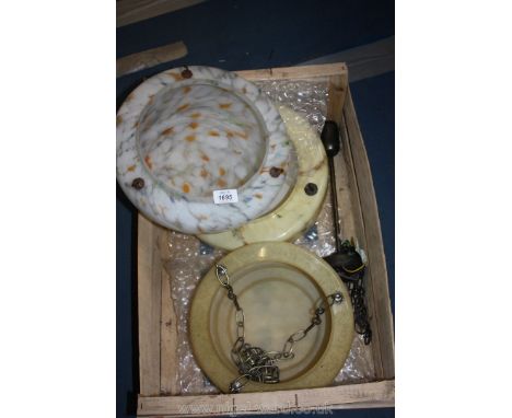 Three vintage Glass ceiling Lampshades