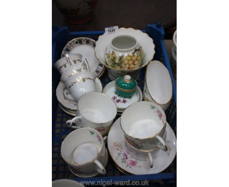 A quantity of china including Six Coalport 'Junetime' cups and saucers, Spode Vase, Minton 'Marlow' pattern Vase, three Royal