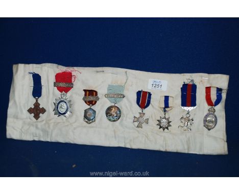 Eight miscellaneous ''Army Temperance Association'' Medals including two dated 1893 and 1895, etc.