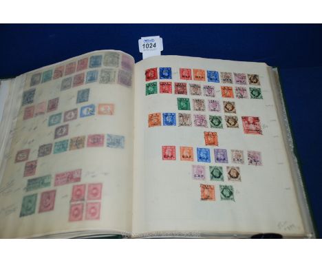 A Green Stamp Book - British Empire and Commonwealth Mix QV - QEII, mainly  G VI and early QEII.  Good range of material to m