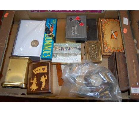 A collection of assorted childrens toys and games, to include; Greyhound brown dominoes, vintage cricket playing cards; and a