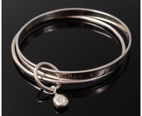 A ChloBo silver zodiac bangle, 29.7g, dia. 7cm
