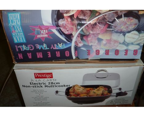 George Forman Party Time Grill and Prestige A La Carte 28cm Non Stick Multi Cooker