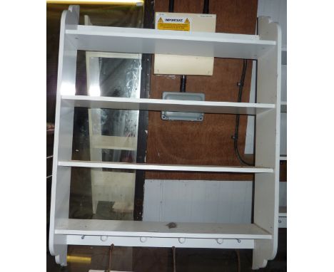 Pair a painted four shelf hanging racks 