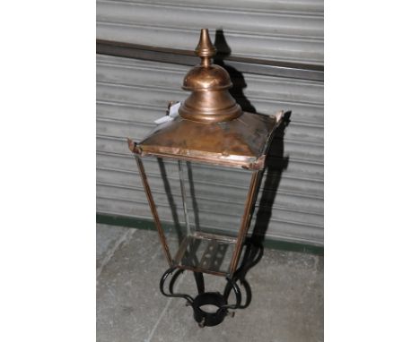 Victorian copper gas street light lantern by Foster & Pullen Bradford circa 1880
