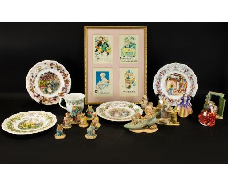 Collection of Brambly Hedge Ceramics to include four Royal Doulton 'Four Seasons' wall plates from the Brambly Hedge Gift Col