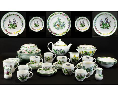 Royal Worcester Dinner Service 'Herbs' Design to include 47 pieces in total: 4 x 26cm Dinner Plates, 2 x 21cm Tea Plates, 3 x