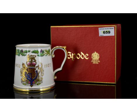 Spode Silver Jubilee Fine Bone China Tankard dated 1952-1977. As new, in original box.