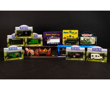 Diecast Model Car Interest To Include Six Lledo Heartbeat Diecast Models, 1950 Morris Z Van Malvern Water, Truck Transporter 