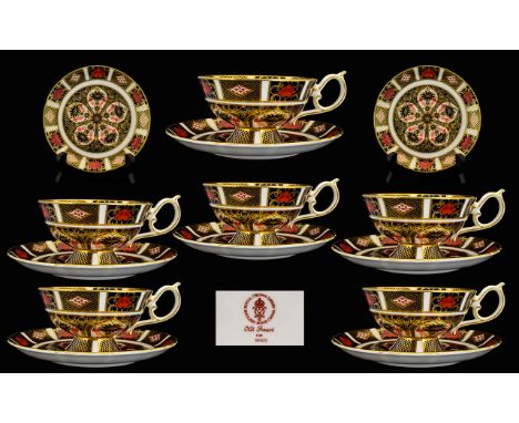 Royal Crown Derby Superior Quality Old Imari Pattern ( Elizabeth ) Wonderful Set of Six Cups and Saucers ( 12 ) Elizabeth Sha