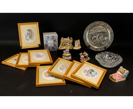 Mixed Lot Of Collectables To Include A Cut Glass Ashtray, A Blacksmith's Workshop Pewter Plate Designed By Diane Gielen, Lill