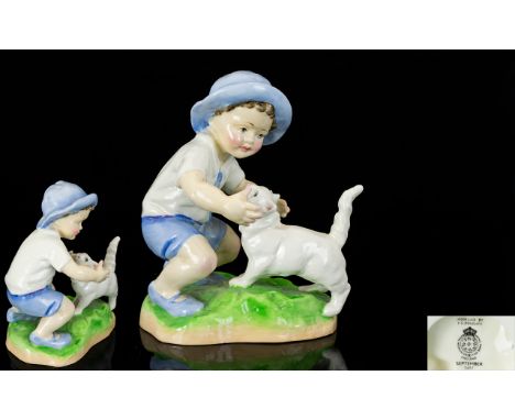 Royal Worcester Hand Painted Porcelain Figure ' Months of Year Series ' - September. Modelled by Freda Doughty. Model No 3457