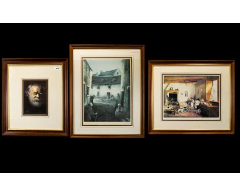 Larry Rushton Original Watercolour On Paper Depicting a portrait of a weathered older gentleman, signed 'Rushton' to bottom l