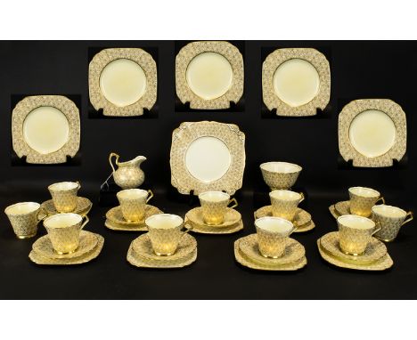 'New Chelsea' Bone China Part Tea Service to include 12 Cups, 10 Saucers, 10 small Cake/sandwich plates, 2 large Sandwich pla