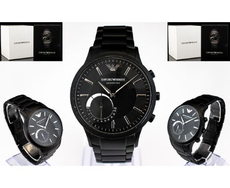 Emporio Armani Connected Black Matte Smart Watch, Model ART3001, Excellent Design, Incorporated with New Modern Technology wi