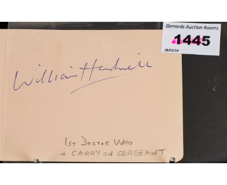 William Hartnell (No. 1 Dr. Who) Autograph - on vintage autograph page. 