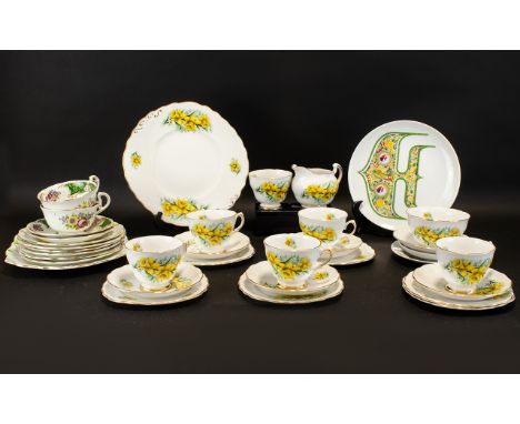 A Large Collection of Bone China to include two Royal StandardCups and Saucers; 6 bone china small Sandwich Plates and matchi