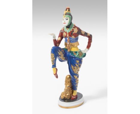 Figur: "Koreanischer Tanz" (Anita Berber). Entwurf Constantin Holzer-Defanti 1919, Ausführung 1924. Porzellan, Aufglasurbemal