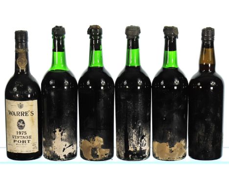 Unknown Shippers Vintages most probably 1966 & 1963 5x75cl 1975 Warre's Vintage Port 1x75clTotal 6x75cl  Mixed levels, labels