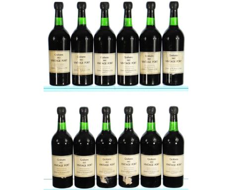 1963 Graham's, Vintage Port 12x75clStained labels