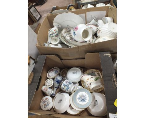 TWO BOXES OF ASSORTED CERAMICS TO INCLUDE COALPORT, ROYAL WORCESTER ETC