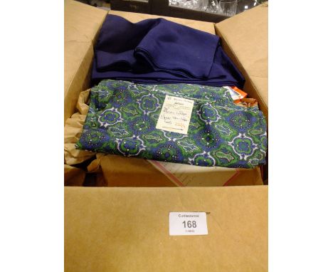 A BOX OF VINTAGE FABRIC ETC