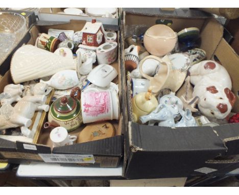 TWO TRAYS OF ASSORTED CERAMICS TO INCLUDE COALPORT, ROYAL WORCESTER ETC