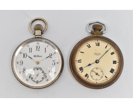 TWO OPEN FACE POCKET WATCHES, to include a manual wind 'Smiths Empire' pocket watch, round Roman numeral dial with blue steel