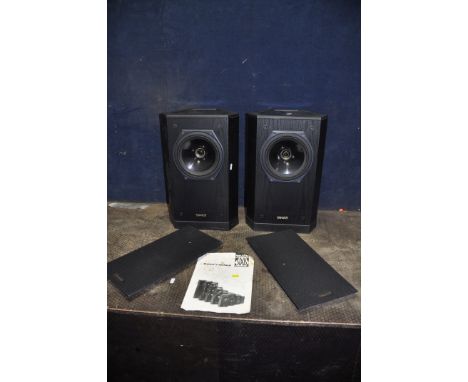 A PAIR OF TANNOR 609 HI FI SPEAKERS with dual concentric 8in drivers with manual (working)