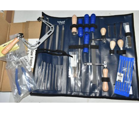 ASSORTED JEWELLERY MAKING TOOLS, to include a 3 inch jewellers saw frame, 'Miland' Channel Anticlastic Pliers, an incomplete 