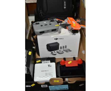 DJI MINI 2 DRONE AND ACCESSORIES, dji mini 2 is ultra-light and foldable, less than 249g, 31 min max flight time, 2.0 HD vide