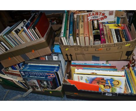SIX BOXES OF BOOKS AND REFERENCE MATERIALS to include a box of vintage children's books comprising a group of Enid Blyton boo