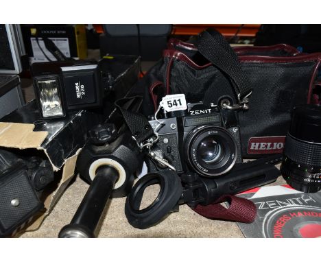 A ZENITH 11 CAMERA WITH INSTRUCTION MANUAL, together with a&nbsp; Sirius 2500 silver tripod with original box,&nbsp; a Pluckn
